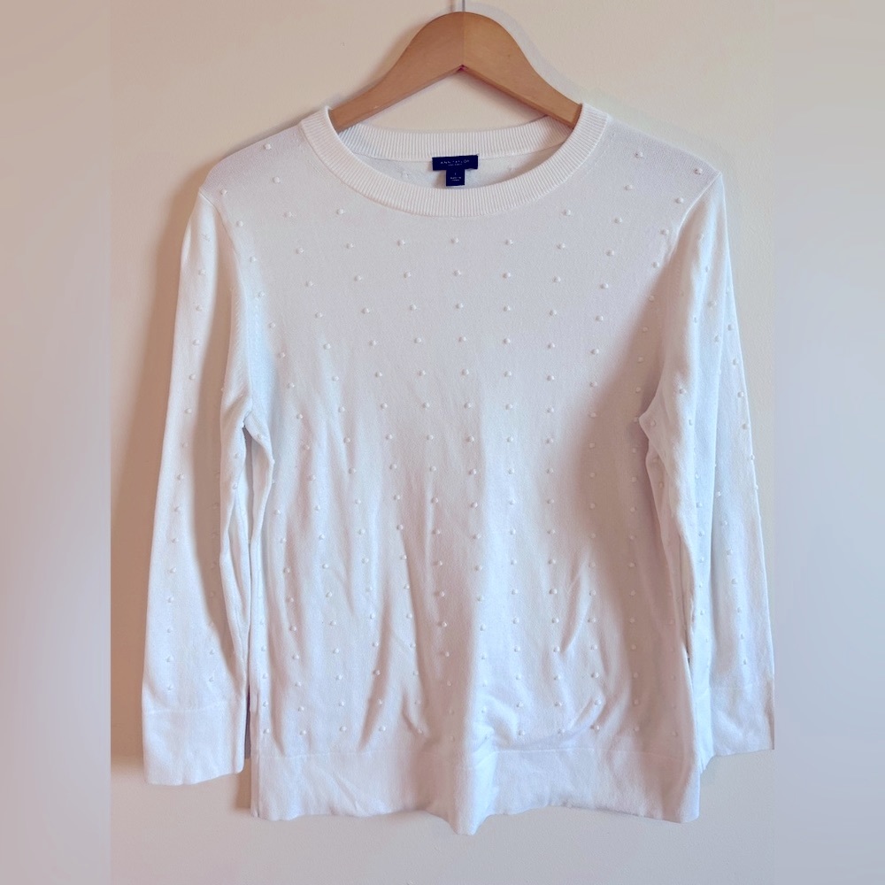 Ann Taylor factory cream, polkadots sweater